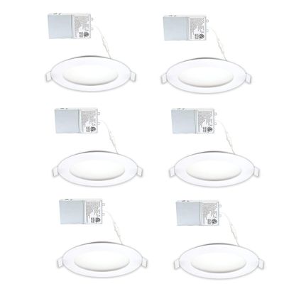 LED FANTASY 4-Inch 9W 120V Recessed Ultra Thin Ceiling LED Panel Downlight Light Dimmable Retrofit Slim Wafer IC Rated ETL Energy Star 750 Lumens 3000K (Warm White) 6 Pack