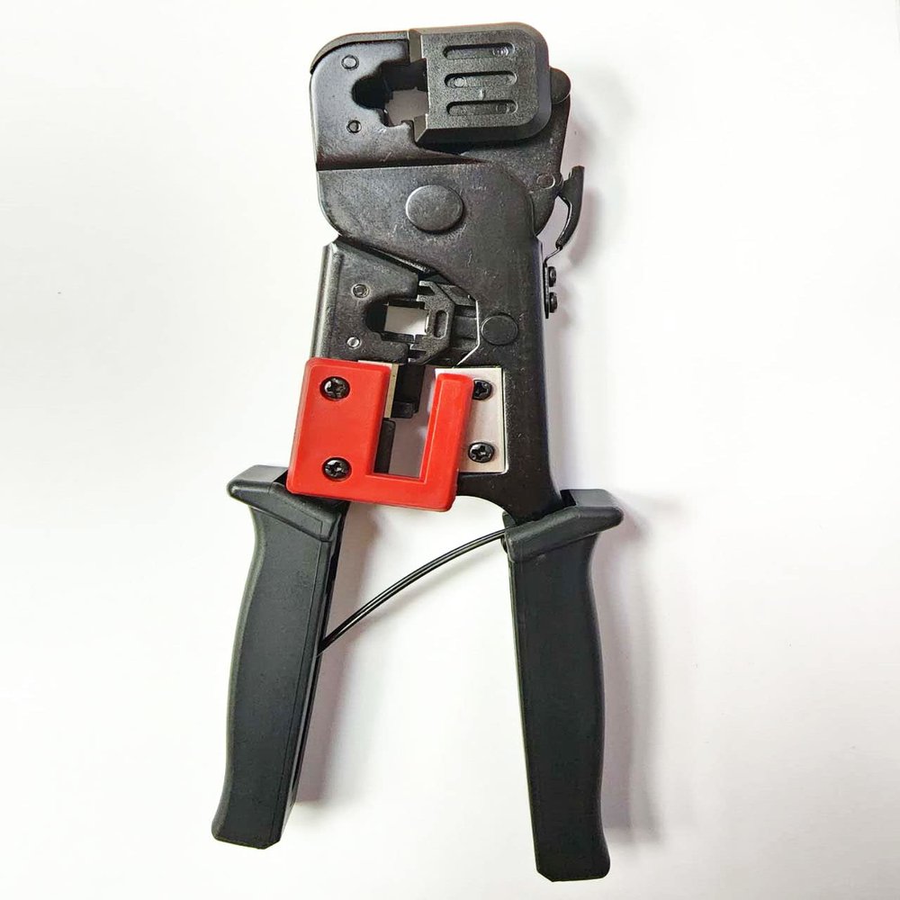 InstallerCCTV RJ45 Crimp Tool, Telephone Cable Ethernet Cable Stripper Cutter, Multi-Function for Rj45 RJ11 RJ12 Modular Connector