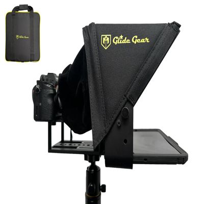Glide Gear TMP 100 Teleprompter  DSLR, Tablet, Smartphone  12" Glass, Carry Case, No Assembly