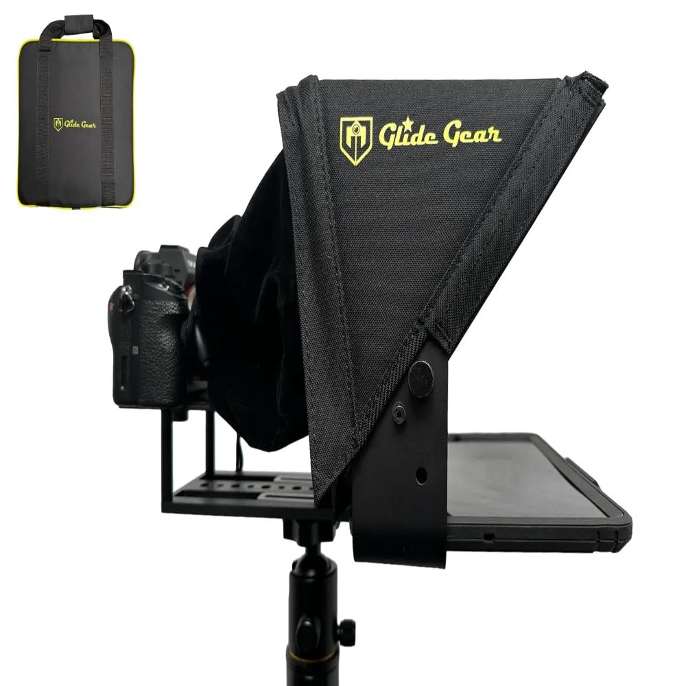 Glide Gear TMP 100 Teleprompter  DSLR, Tablet, Smartphone  12" Glass, Carry Case, No Assembly