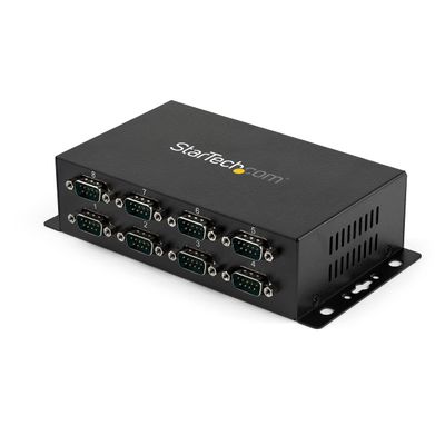 StarTech.com 8 Port USB to Serial RS232 Adapter - Wall Mount - Din Rail - COM Port Retention - FTDI USB to DB9 RS232 Hub, TAA (ICUSB2328I)