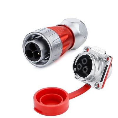 CNLINKO 3 Pin Power Industrial Circular Connector, Male Plug & Female Panel Mount Receptacles Socket Jack, Outdoor Waterproof IP67, AC DC, Zinc Alloy Metal Case, Heavy Duty