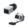 CNLINKO RJ45 Ethernet Industrial Connector, Male Plug & Female Panel Mount Receptacles Socket Jack, Outdoor Waterproof IP67, Metal Case, Fast Data view 1