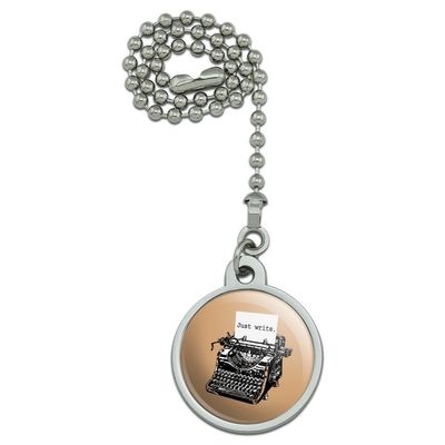 Just Write Antique Typewriter Writer Author Ceiling Fan and Light Pull