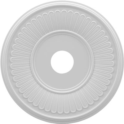 Ekena Millwork CMP19BE Berkshire Thermoformed PVC Ceiling Medallion (Fits Canopies up to 8 3/8"), 19"OD x 3 1/2"ID x 1"P