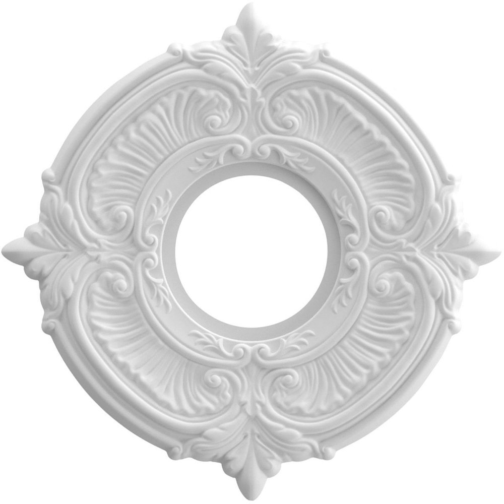 Ekena Millwork CMP10AT Attica Thermoformed PVC Ceiling Medallion (Fits Canopies up to 4 1/8"), 10"OD x 3 1/2"ID x 3/4"P