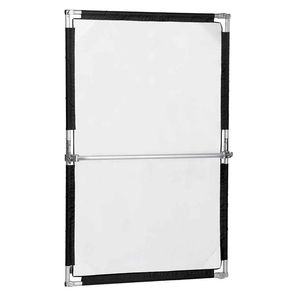 Pro Studio Solutions 100cm x 150cm (39.5in x 59in) Sun Scrim - Collapsible Frame Diffusion & Silver/White Reflector Kit with Handle and Carry Bag