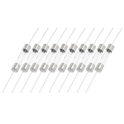 Aexit 10 Pcs Fuses 6mm x 30mm axia-l Leads Fast Acting Glass Fuses Tube Cartridge Fuses 12Amp 250V