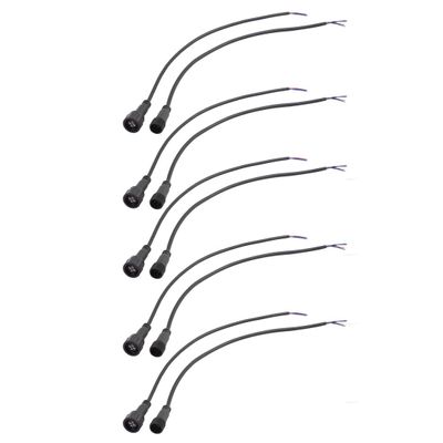 Aexit 5Pairs Black Electrical Wire Plastic LED Light Strips Male Female 4P Waterproof Connector Stranded Wire w Cable