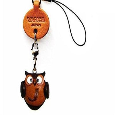 Vanca.com Alphabet Owl J Leather Animal mobile/Cellphone Charm VANCA CRAFT-Collectible Cute Mascot Made in Japan