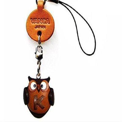 Vanca.com Alphabet Owl K Leather Animal mobile/Cellphone Charm VANCA CRAFT-Collectible Cute Mascot Made in Japan