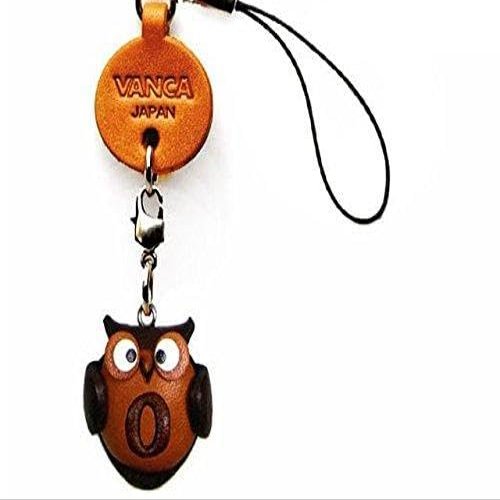 Vanca.com Alphabet Owl O Leather Animal mobile/Cellphone Charm VANCA CRAFT-Collectible Cute Mascot Made in Japan