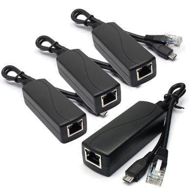 ANVISION 4-Pack Active 5V 2.4A PoE Splitter Adapter IEEE 802.3af Compliant Micro USB 48V to 5V/2.4A, for Tablets, Dropcam or Raspberry Pi, IPC, IP Camera and More