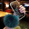 Case for Galaxy A310,Fluffy Pom-pom Ball Hairy Fur Pearl Diamond Rhinestone Hand Chain Holder Bracelet Shiny Reflective Mirror Case for Samsung Galaxy A310 A3 2016 (Star Green) view 1