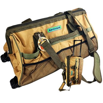 RAVEN 24" Rolling Tool Bag | 21 Total Pockets | Durable 600D Oxford Cloth | 36" (91.4 cm) Extended Handle Height | Ergonomic Design | Wheels & Multiple Carry Options | Heavy-Duty Zipper