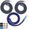 Sky High Oversized 1/0 Gauge AWG Big 3 Upgrade Blue/Black Electrical Wiring Kit view 1