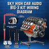 Sky High Oversized 1/0 Gauge AWG Big 3 Upgrade Blue/Black Electrical Wiring Kit view 3
