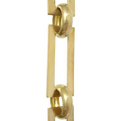 RCH Hardware CH-01-PB-3 Decorative Polished Solid Brass Chain for Hanging, Lighting - Rectangular Square Edge and Unwelded Links (3 ft/1 Yard)