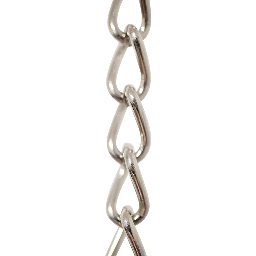 RCH Hardware CH-S54-14L-PN-3 | 12 Gauge Decorative Solid Steel Twist Link Fixture Chain | 3 Foot Increments |Polished Nickel Finish