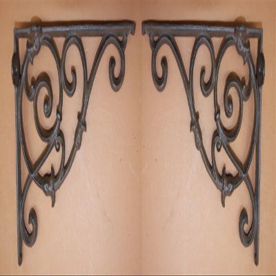DIY Bay Area Window Corner Decorative Corner Brackets, Cast Iron, 10 1/2 inch, Set of 2