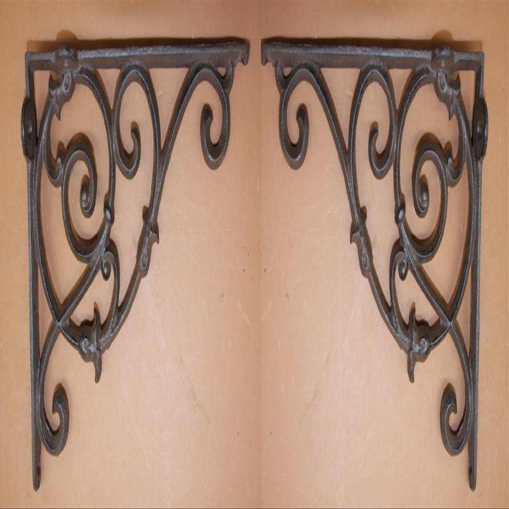 DIY Bay Area Window Corner Decorative Corner Brackets, Cast Iron, 10 1/2 inch, Set of 2