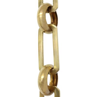 RCH Hardware CH-10-PB-3 Decorative Solid Brass Chain for Hanging, Lighting - Rectangular Cut Edge and Unwelded Links (3 ft/1 Yard)