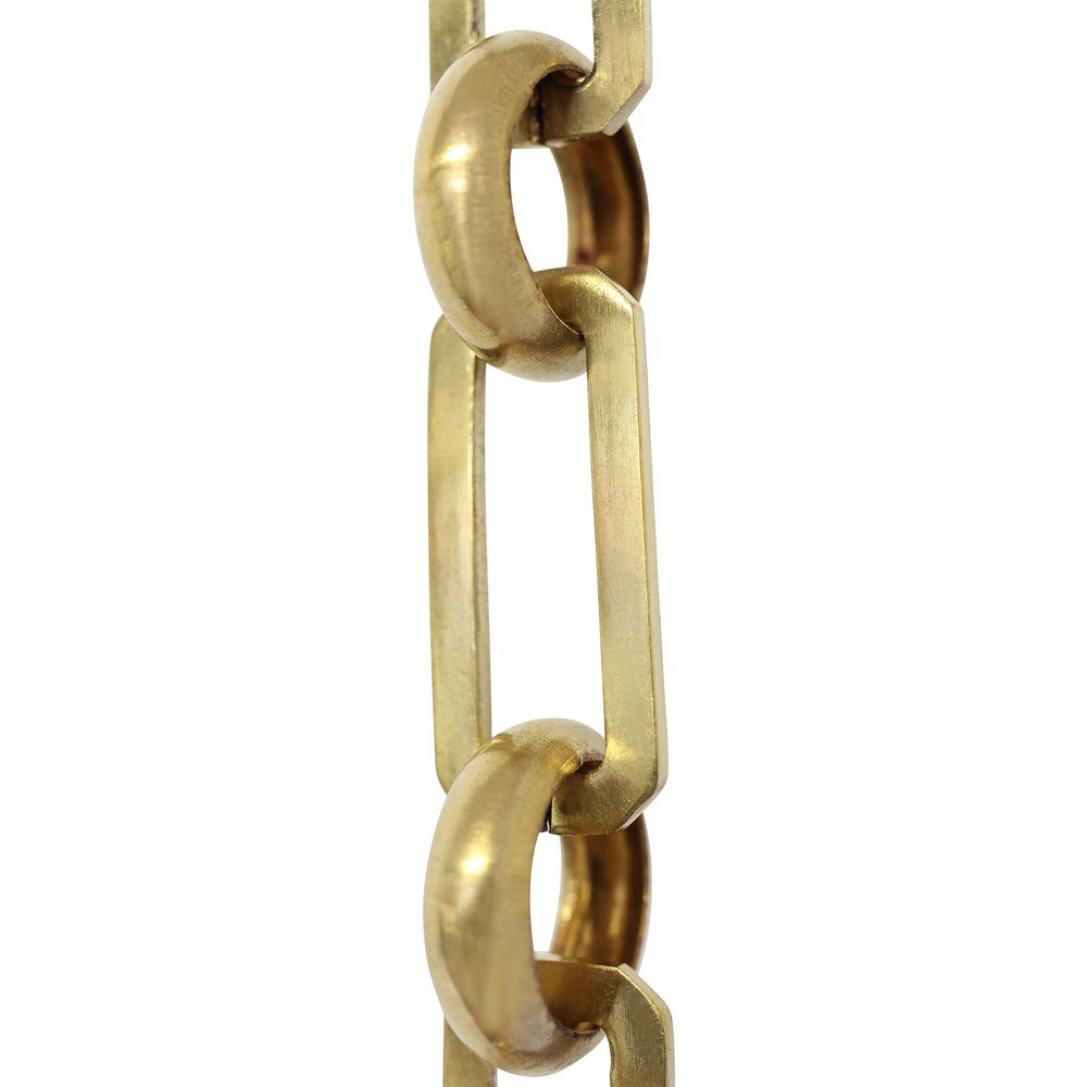 RCH Hardware CH-10-PB-3 Decorative Solid Brass Chain for Hanging, Lighting - Rectangular Cut Edge and Unwelded Links (3 ft/1 Yard)