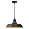 VAXCEL Dorado Indoor/Outdoor Steel Pendant Light, 15" W x 8.5" H Rustic Farmhouse Hanging Ceiling Light for Porch, Patio, Deck, or Front Door, Dark Bronze/Light Gold view 1