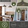 VAXCEL Dorado Indoor/Outdoor Steel Pendant Light, 15" W x 8.5" H Rustic Farmhouse Hanging Ceiling Light for Porch, Patio, Deck, or Front Door, Dark Bronze/Light Gold view 4