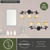 VAXCEL Sierra 3-Light 24 inch Wide Black Walnut Rustic Bathroom Vanity Lighting Fixture, Creme Cognac Glass Shade, Dimmable, LED Compatible, Pine Cone, Reversible Over the Mirror Mounted Wall Sconce view 4