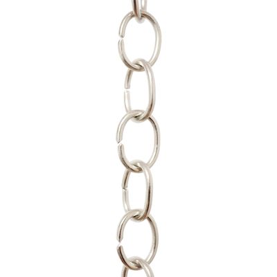 RCH Hardware CH-06-PN-3 Decorative Solid Brass Chain for Hanging Light Oval Unwelded Links-Polished Nickel Finish (3 ft/1 Yard)