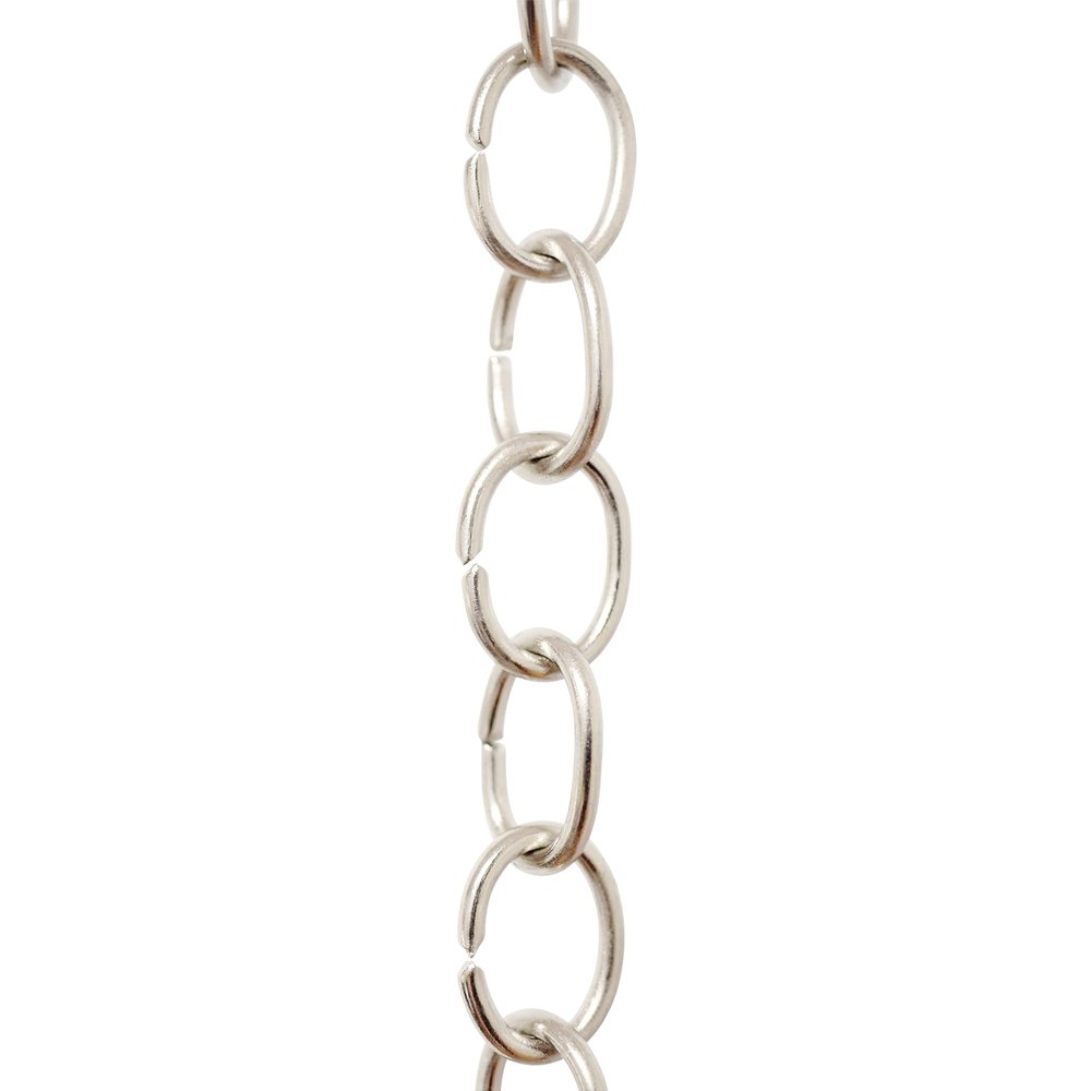 RCH Hardware CH-06-PN-3 Decorative Solid Brass Chain for Hanging Light Oval Unwelded Links-Polished Nickel Finish (3 ft/1 Yard)