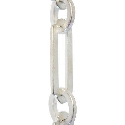 RCH Hardware CH-21-MS-3 Decorative Matte Silver Solid Brass Chain for Hanging, Lighting-Rectangles with Circular Connecting Rings and Welded Links (3 ft/1 Yard)