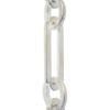 RCH Hardware CH-21-MS-3 Decorative Matte Silver Solid Brass Chain for Hanging, Lighting-Rectangles with Circular Connecting Rings and Welded Links (3 ft/1 Yard) view 1