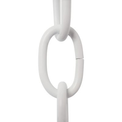 RCH Hardware CH-S56-11S-WHT-3 | 9 Gauge Decorative Solid Steel Standard Link Fixture Chain | 3 Foot Increments | White Finish