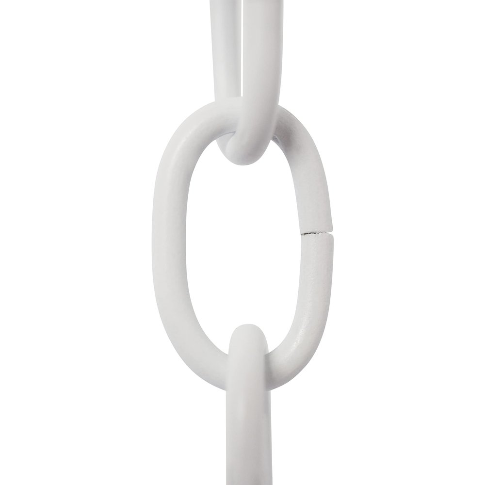RCH Hardware CH-S56-11S-WHT-3 | 9 Gauge Decorative Solid Steel Standard Link Fixture Chain | 3 Foot Increments | White Finish