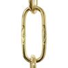 RCH Hardware CH-S58-40-PB-3 | 6 Gauge Decorative Solid Steel Spanish Link Fixture Chain | 3 Foot Increments |Polished Brass Finish view 1