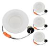 LEDwholesalers 4" Recessed Dimmable 9W LED Downlight with White Trim 90-CRI, ETL & Energy Star (4-Pack), Warm White 3000K, 2225WWx4 view 1