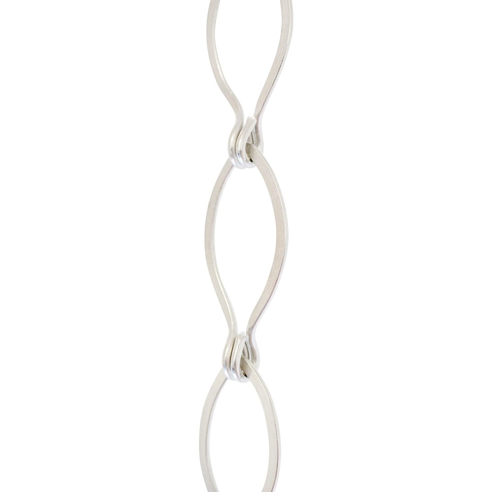 RCH Hardware CH-04-SN-3 Decorative Satin Nickel Solid Brass Chain for Hanging, Lighting - Sleek Ovals and Unwelded Links (3 ft/1 Yard)