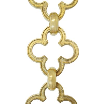 RCH Hardware CH-37-PB-3 Decorative Polished Solid Brass Chain for Hanging, Lighting - Cross Clover Design Unwelded Links (3 ft/1 Yard)