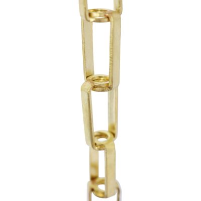 RCH Hardware CH-09-AD-3 Acid Dipped Solid Brass Chain for Hanging, Lighting - Rectangular Cage with Centre Hole and Welded Links (3 ft/1 Yard)