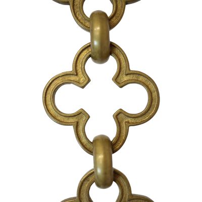 RCH Hardware CH-37-AB-3 Decorative Antique Solid Brass Chain for Hanging, Lighting - Cross Clover Design Unwelded Links (3 ft/1 Yard)