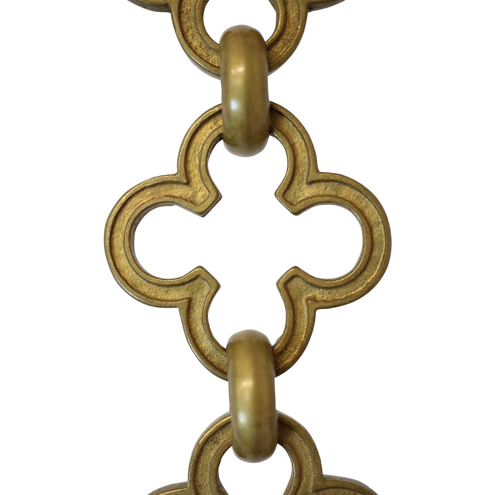 RCH Hardware CH-37-AB-3 Decorative Antique Solid Brass Chain for Hanging, Lighting - Cross Clover Design Unwelded Links (3 ft/1 Yard)