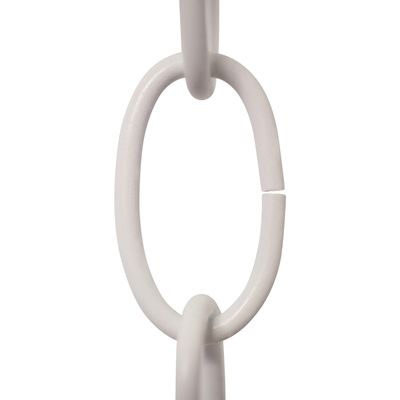 RCH Hardware CH-S56-10-WHT-3 | 8 Gauge Decorative Solid Steel Standard Link Fixture Chain | 3 Foot Increments |White Finish