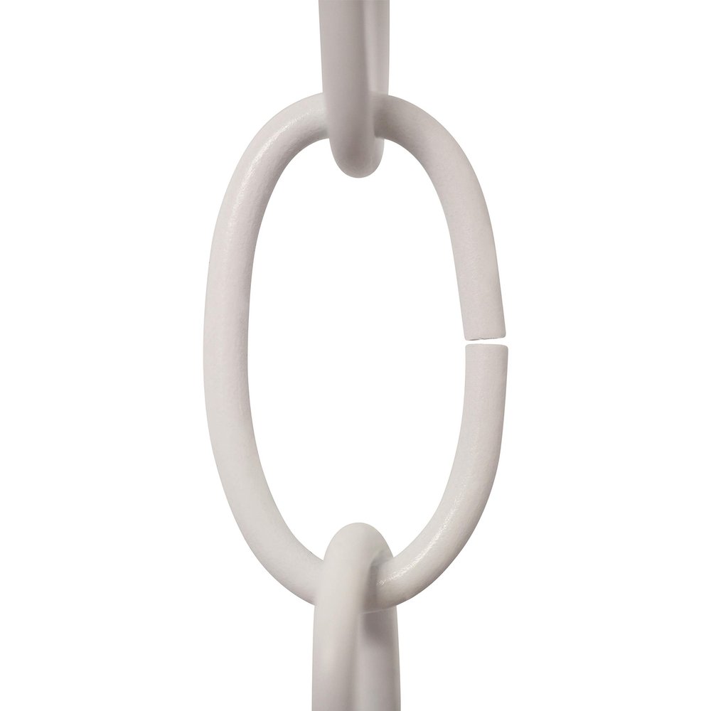 RCH Hardware CH-S56-10-WHT-3 | 8 Gauge Decorative Solid Steel Standard Link Fixture Chain | 3 Foot Increments |White Finish