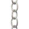 RCH Hardware CH-42-MS-3 Decorative Matte Silver Solid Brass Chain for Hanging, Lighting - Small Oval Wire Unwelded Links (3ft/1 Yard) view 1