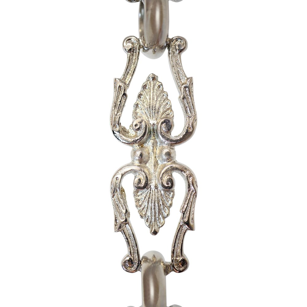 RCH Hardware CH-35-PN-3 Ornate Decorative Solid Brass Chain for Hanging, Lighting-Motif Unwelded Links (3 ft/1 Yard) (Polished Nickel)