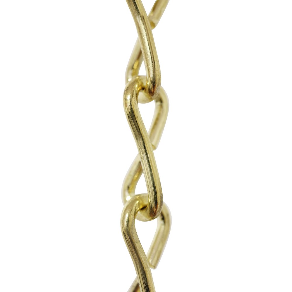 RCH Hardware CH-S50-12-PB-3 | 10 Gauge Decorative Solid Steel Single Jack Fixture Chain | 3 Foot Increments | Polished Brass Finish