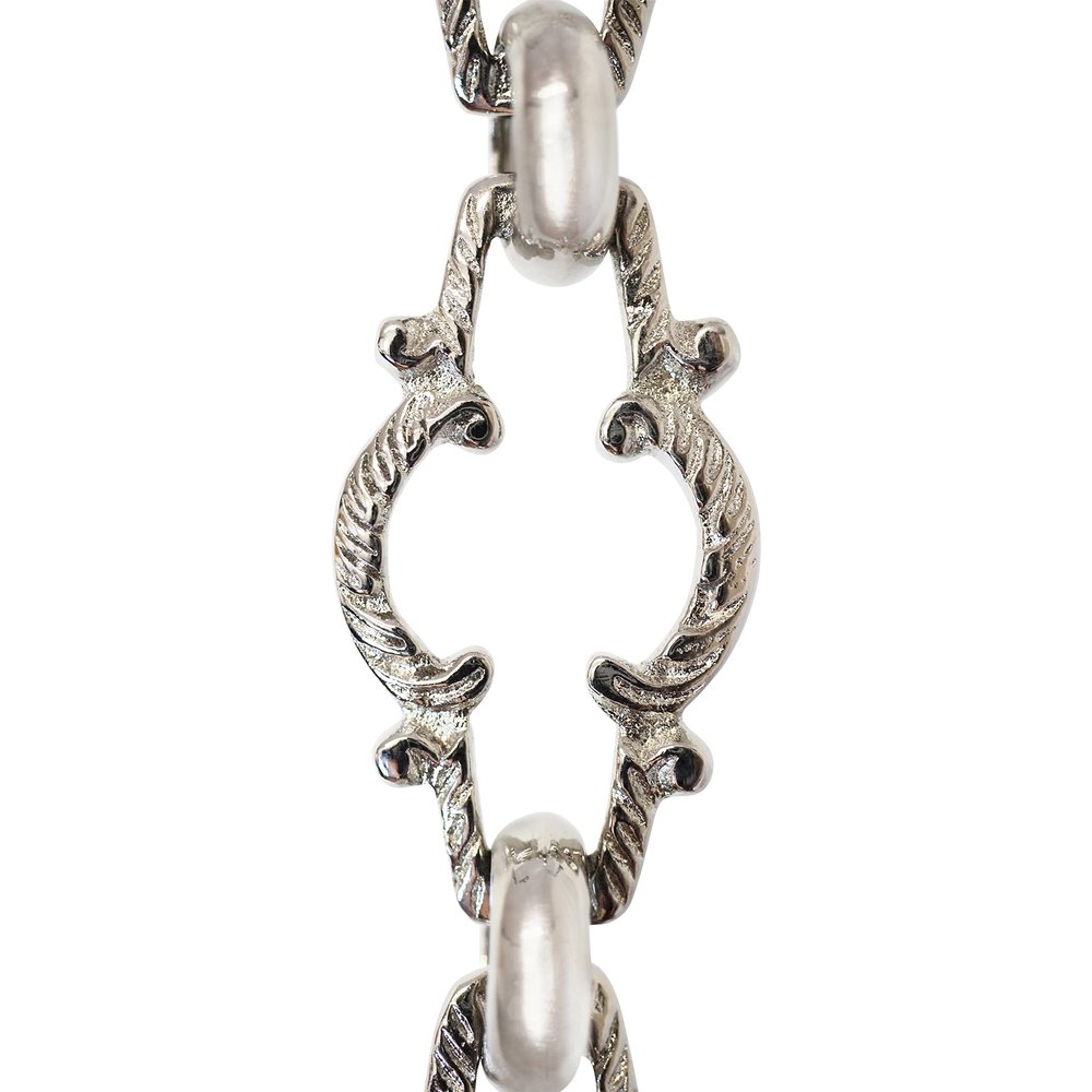 RCH Hardware CH-36-PN-3 Decorative Polished Nickel Solid Brass Chain for Hanging, Lighting - Motif Unwelded Links (3 ft/1 Yard)