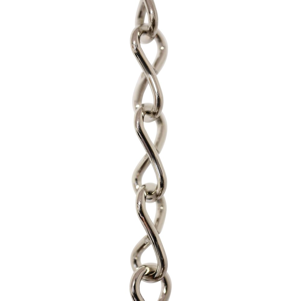 RCH Hardware CH-S50-16-PN-3 | 14 Gauge Decorative Solid Steel Single Jack Fixture Chain | 3 Foot Increments | Polished Nickel Finish